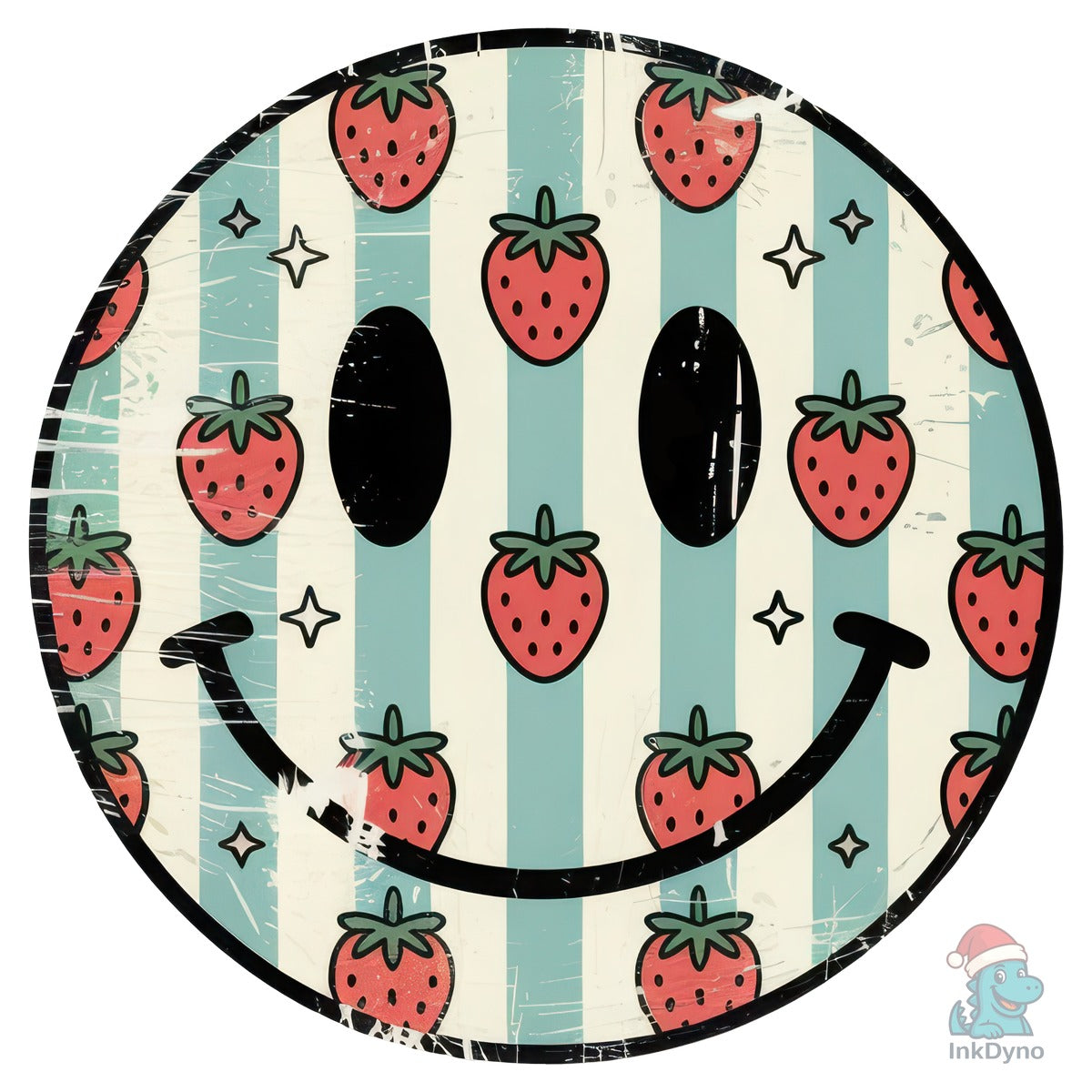 Retro Strawberry Smiley Face