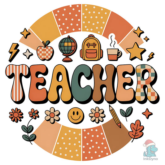 Retro Teacher Rainbow - DTF Transfer