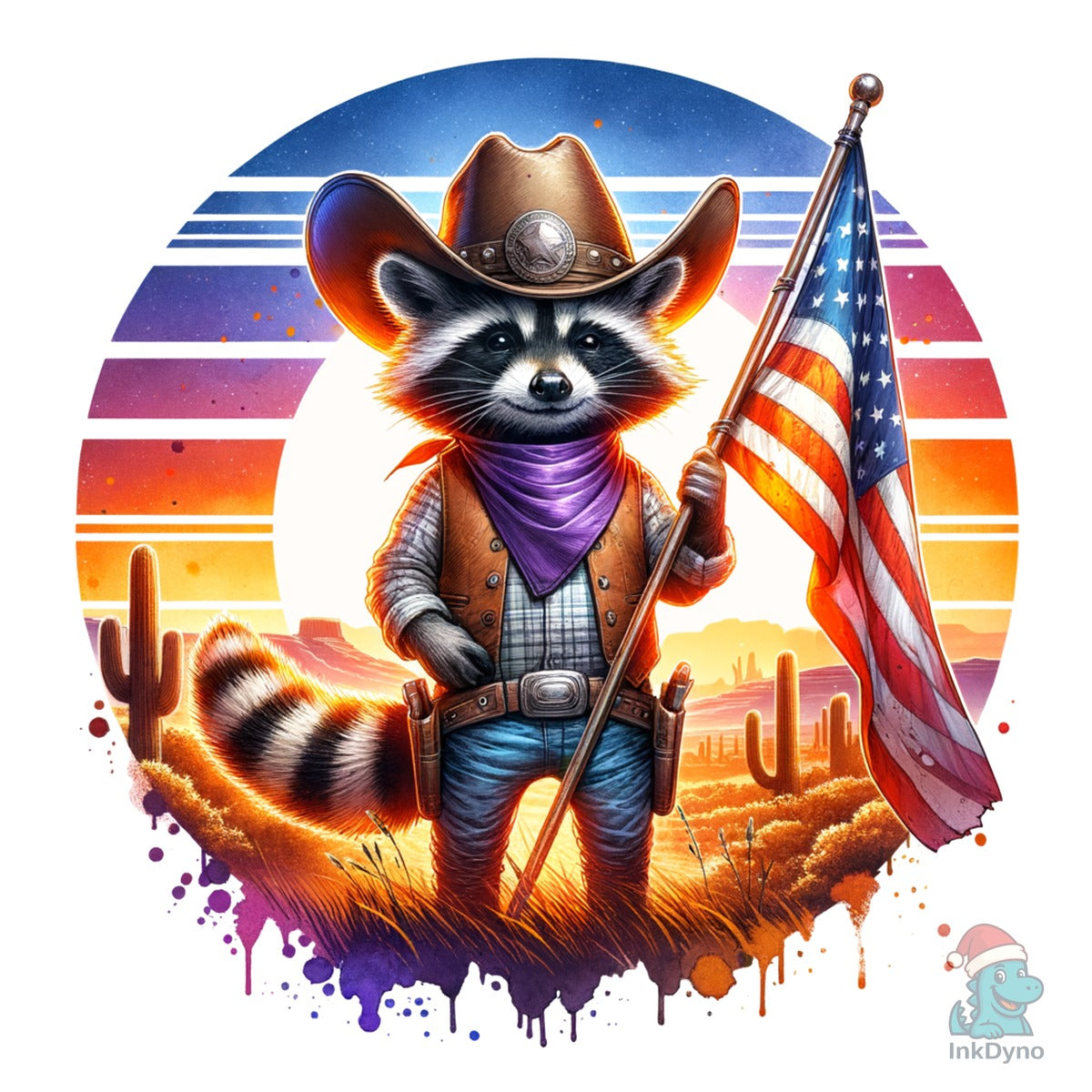 USA American Flag Raccoon