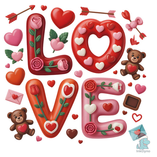 Love Valentine's Day Design - DTF Transfer
