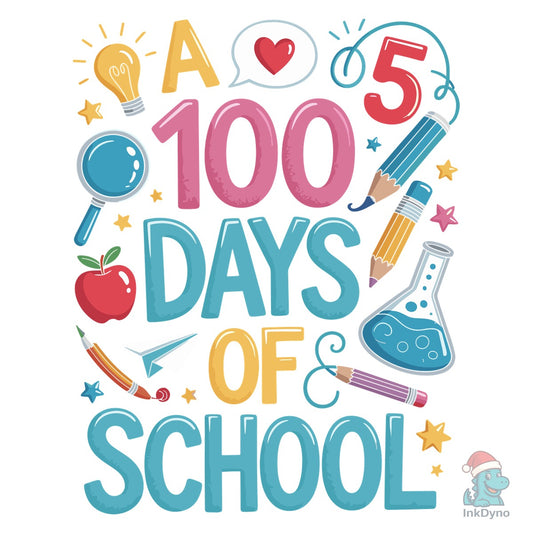 ⭐ 100 Days of School T-Shirt Design⭐ - DTF Transfer