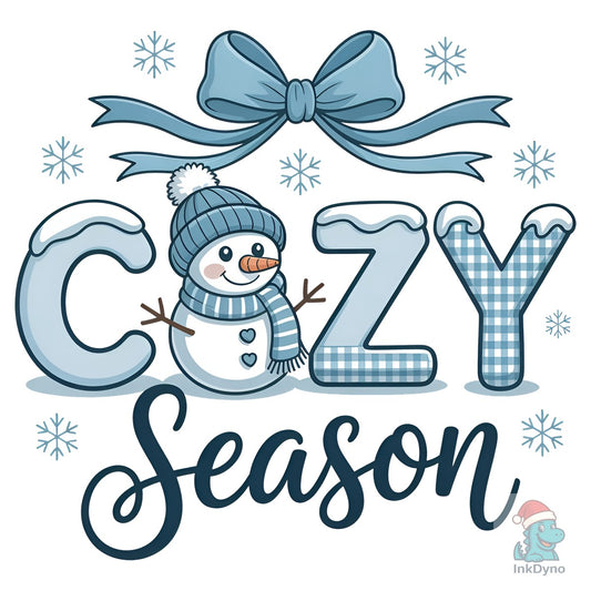 Gingham Coquette Cozy Season Snowman - DTF Transfer