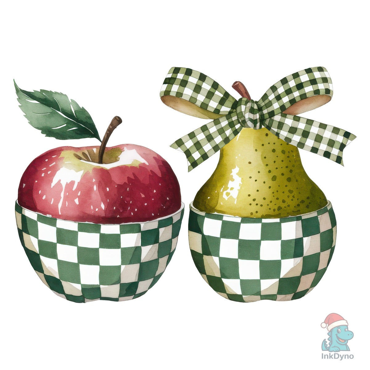 Retro Checkered Coquette Apple Pear