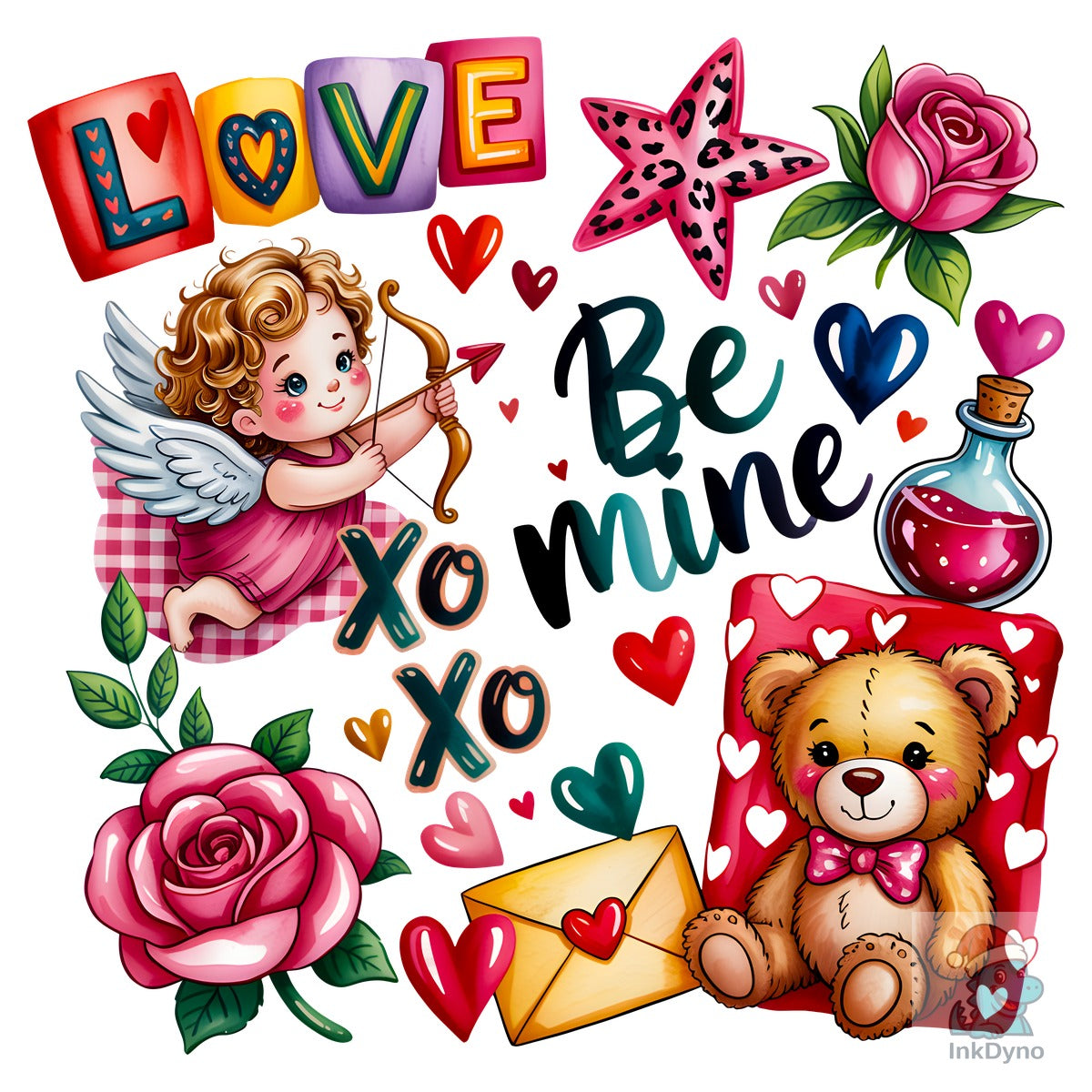 Retro Valentine Collage XoXo Be Mine