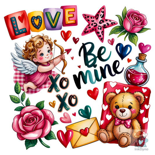 Retro Valentine Collage XoXo Be Mine - DTF Transfer