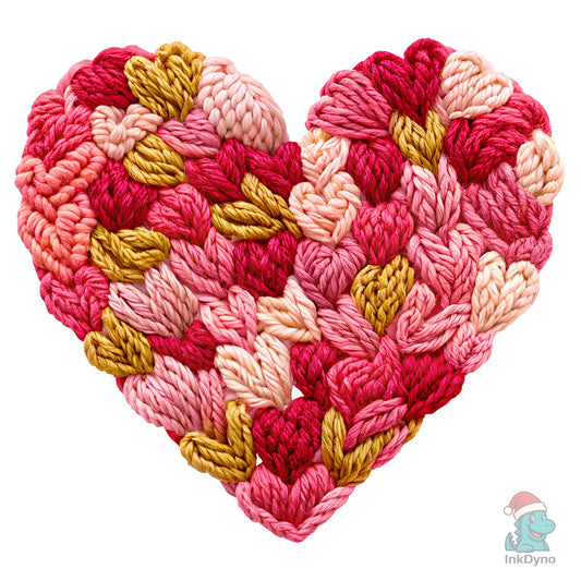 Crochet Yarn Valentine Heart - DTF Transfer
