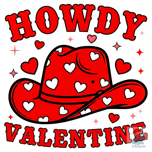 Howdy Cowboy Valentine Western Design - DTF Transfer