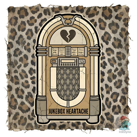 Jukebox Music Vintage Leopard Print - DTF Transfer