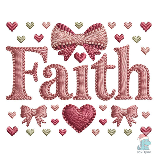 Valentine Faux Yarn Faith Preppy - DTF Transfer