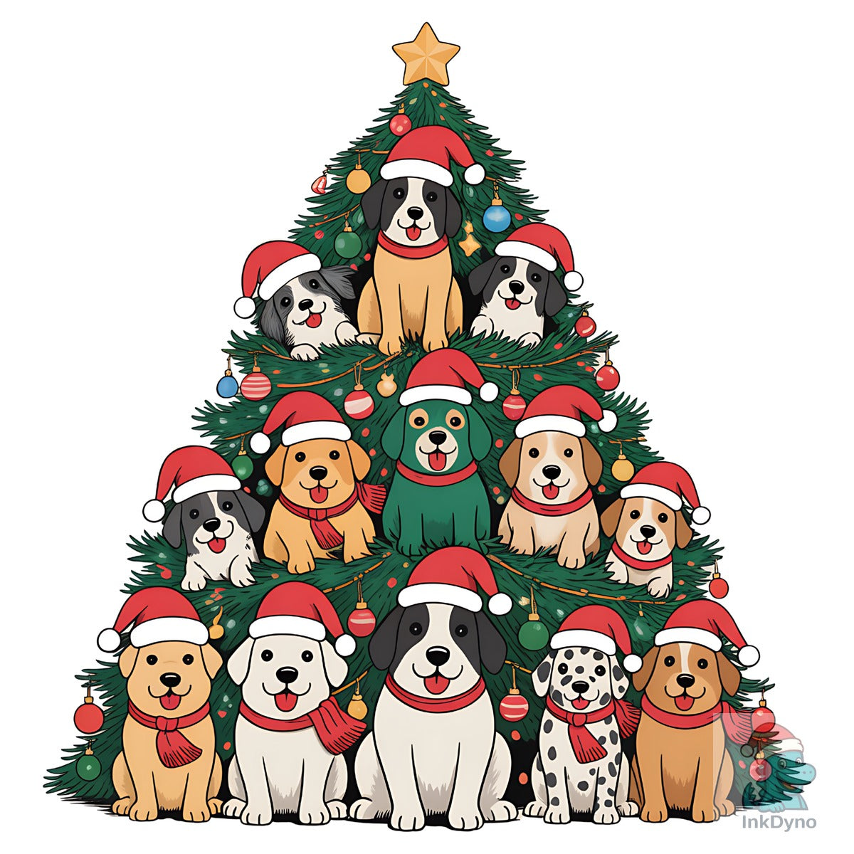 Christmas Dog Tree Cute