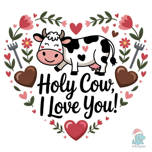 Holy Cow I Love You Cow Valentine - DTF Transfer