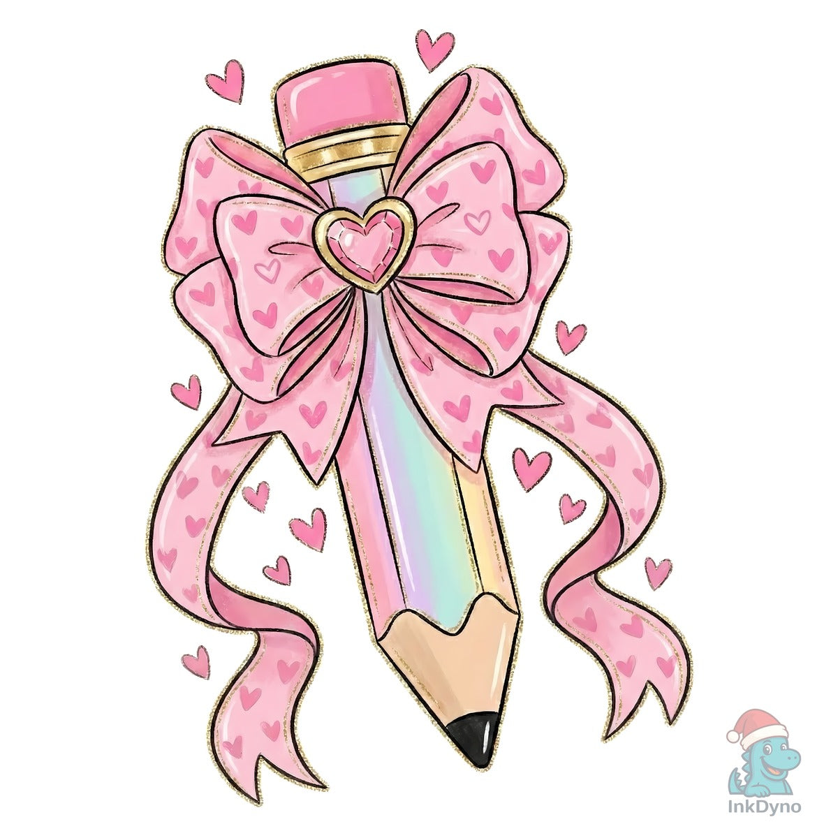 Cute Pencil with Heart Bow Valentine