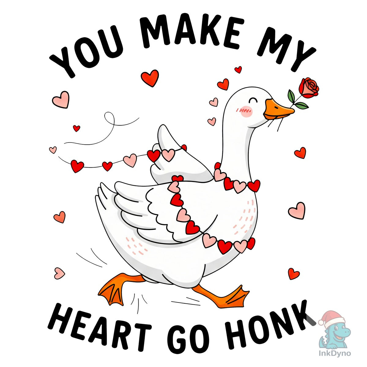 Funny Goose Valentine Heart Go Honk
