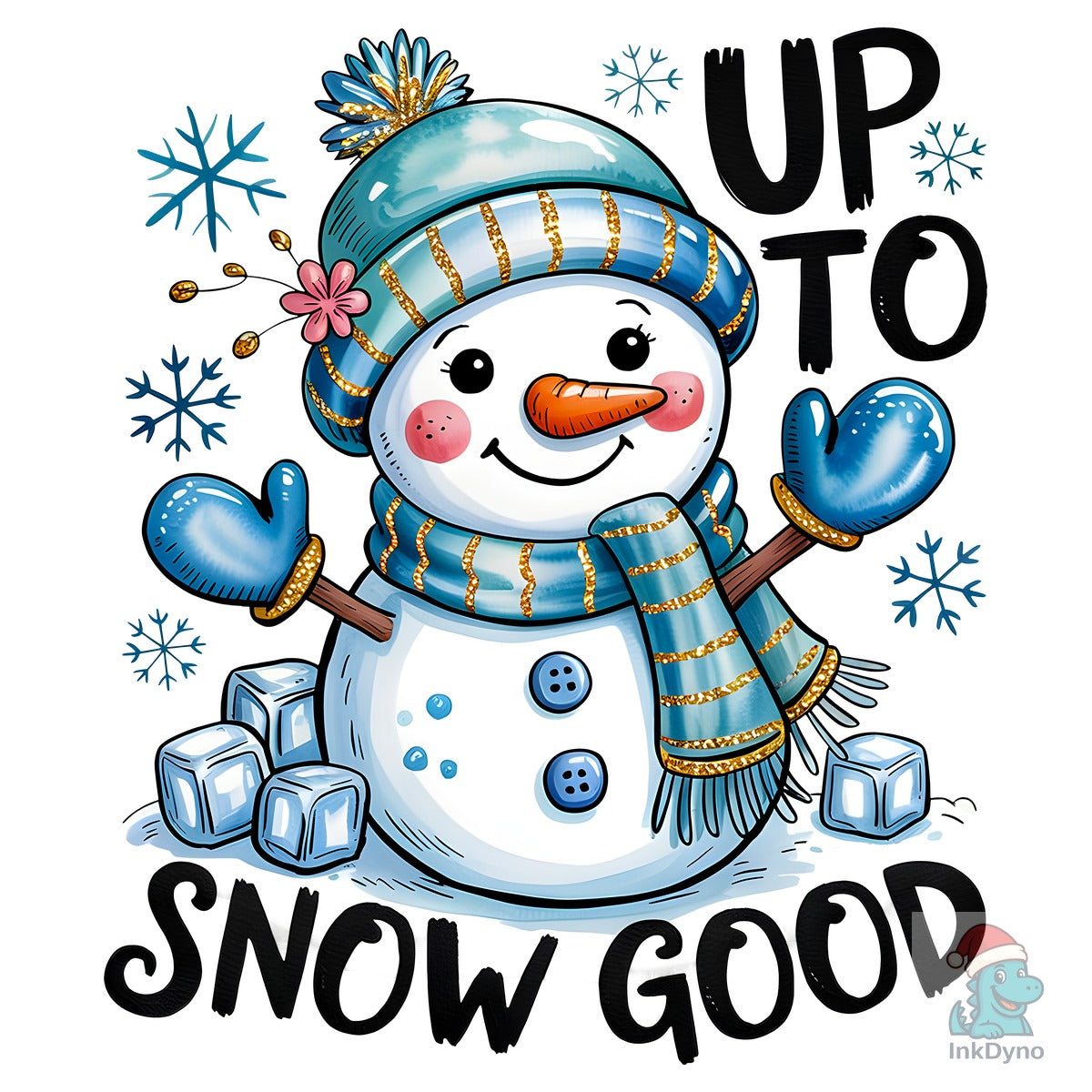 Funny Winter Snowman Up to Snow