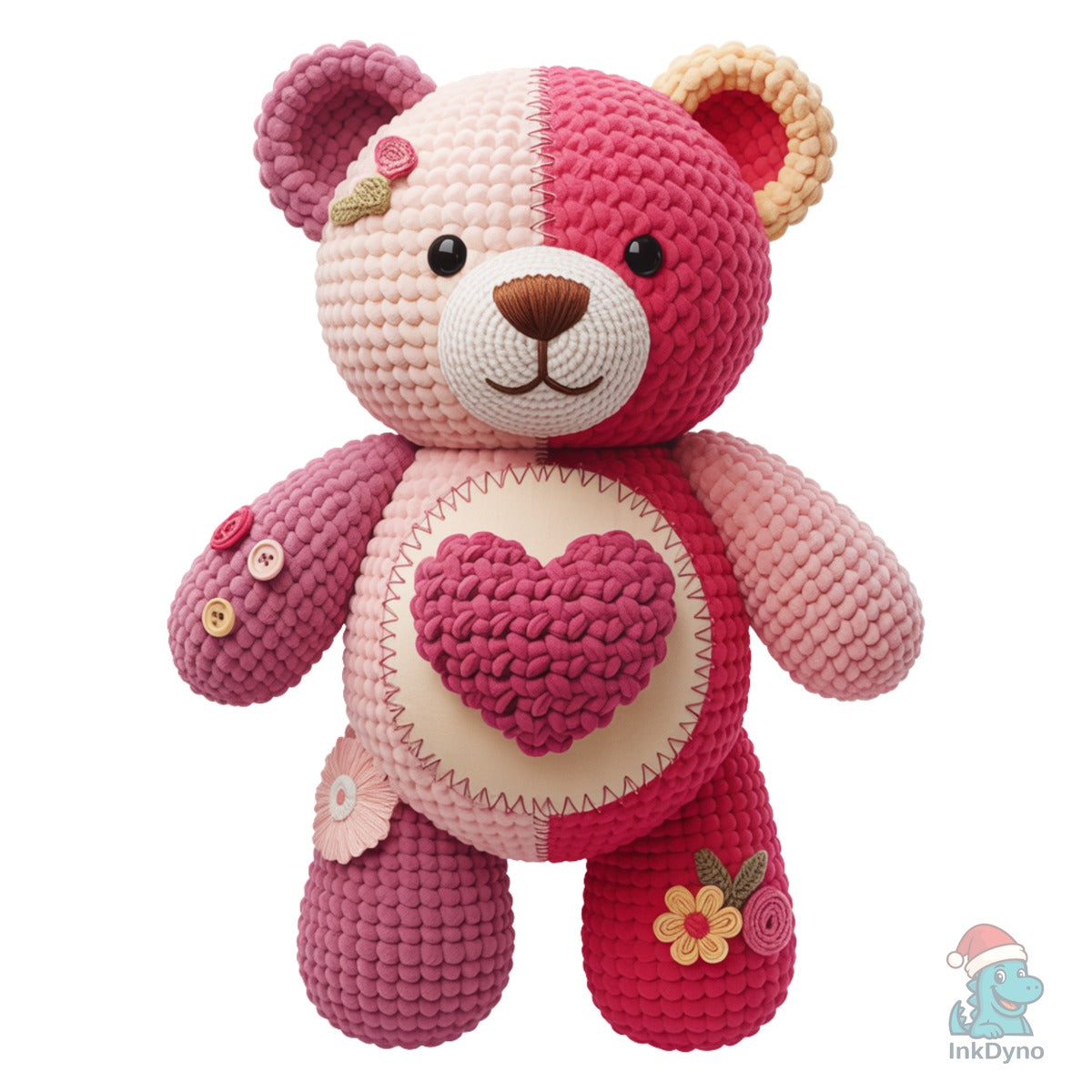 Patchwork Pink Teddy Bear