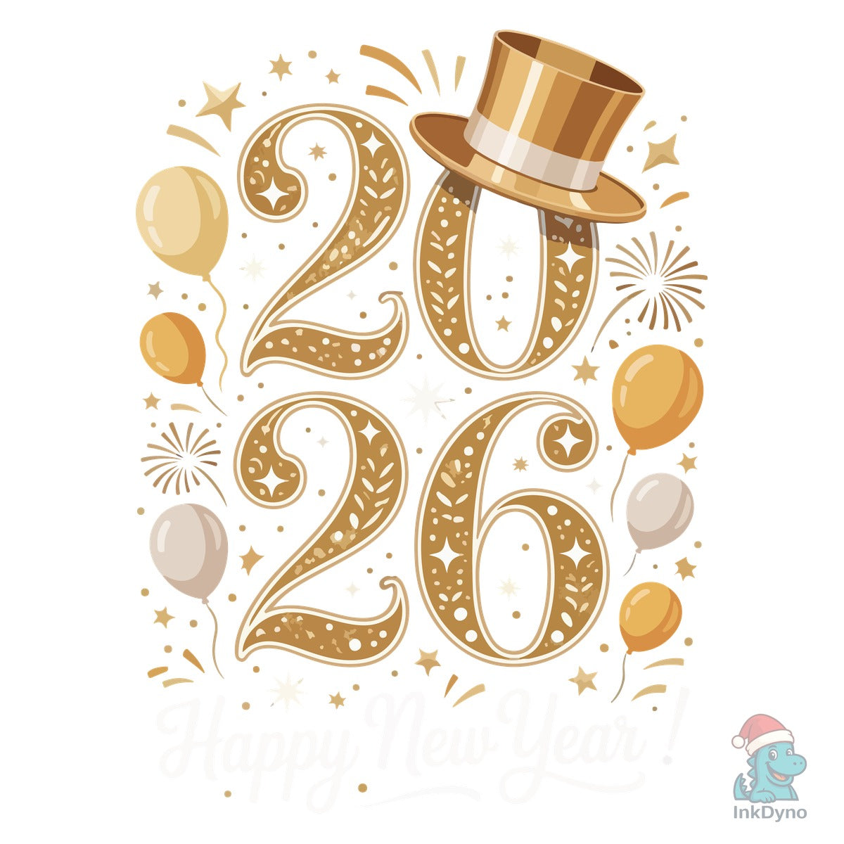 2026 Gold Celebration Graphic Design