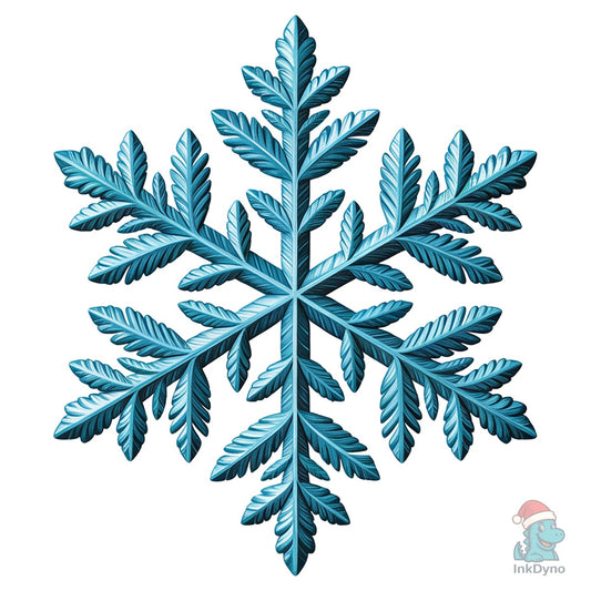 Blue Crochet Christmas Snowflake - DTF Transfer