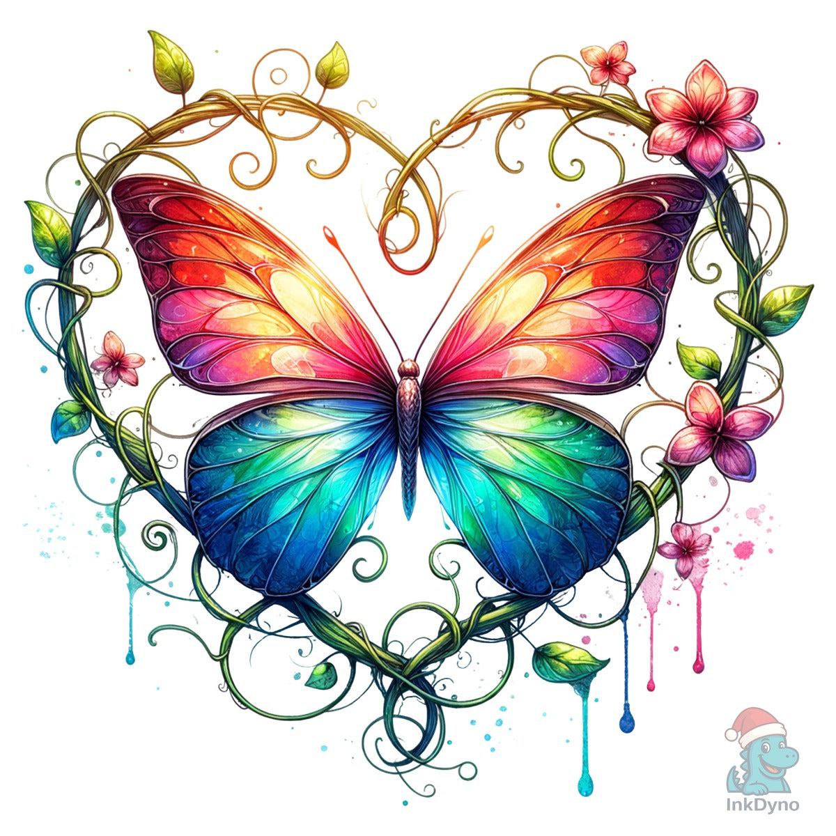 Colorful Butterfly Heart Flowers