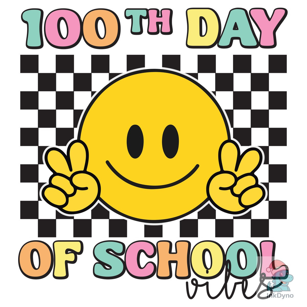 Peace Sign 100th Day of School Vibes