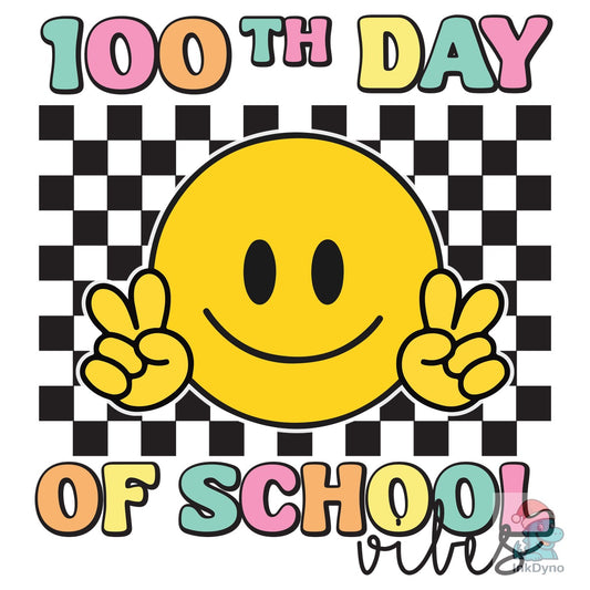 Peace Sign 100th Day of School Vibes - DTF Transfer
