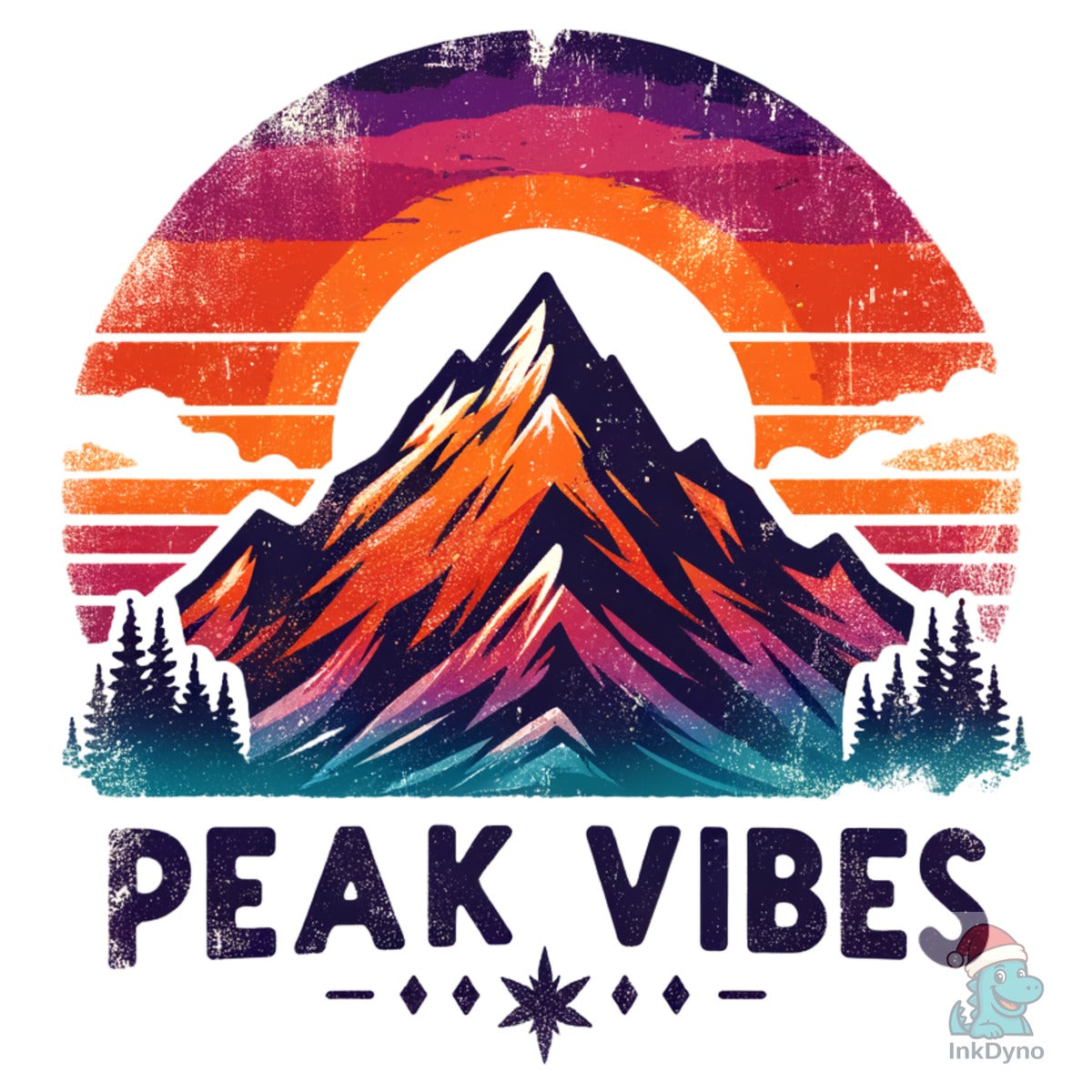 Retro Mountains Peak Vibes Hiking