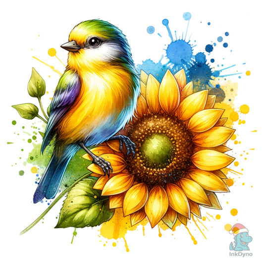 Bird Sunflower Flower - DTF Transfer