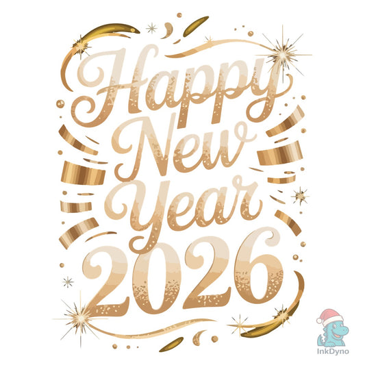 Happy New Year 2026 Gold Luxury - DTF Transfer