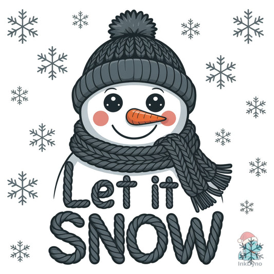 Knitted Style Let It Snow Snowman - DTF Transfer
