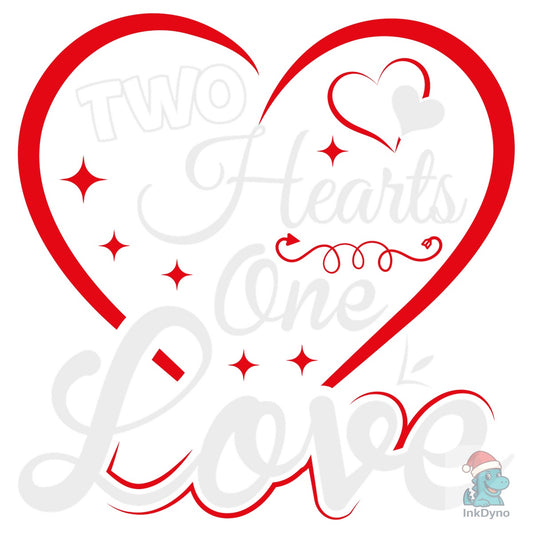 Two Hearts One Love T-shirt Design - DTF Transfer