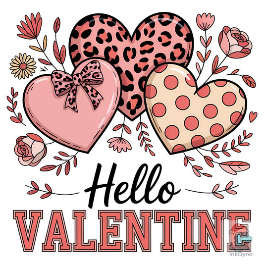 Hello Valentines Sublimation Design - DTF Transfer