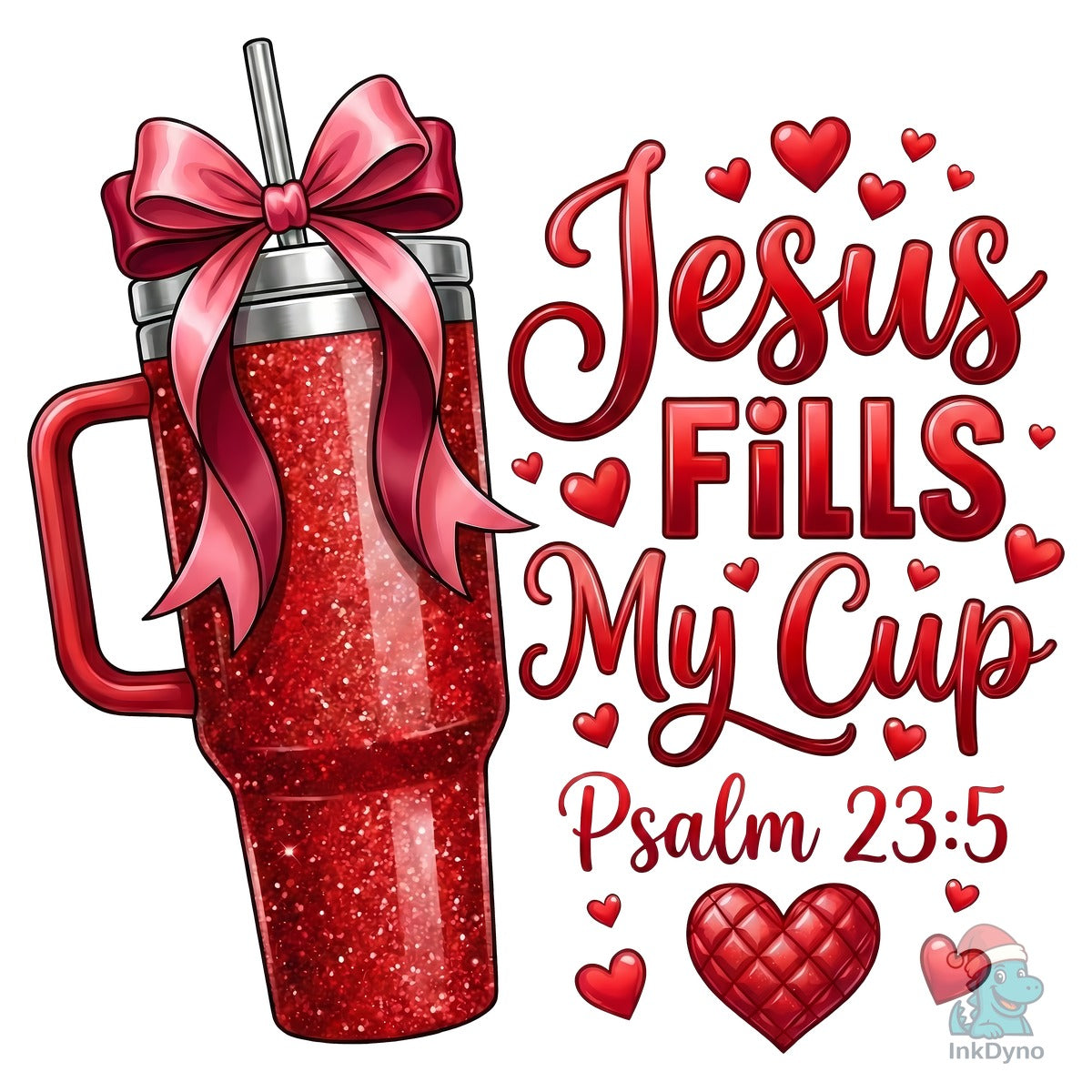 Christian Tumbler Design with Hearts