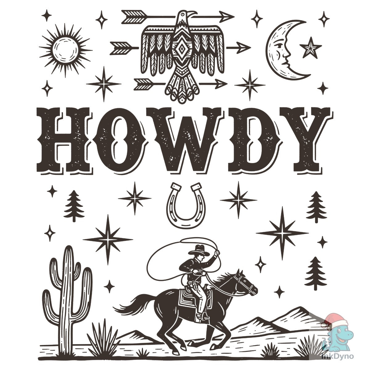 Howdy Cowboy Retro Floral Western
