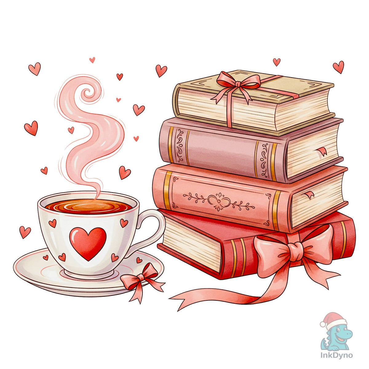 Valentine Books and Coffee Cup