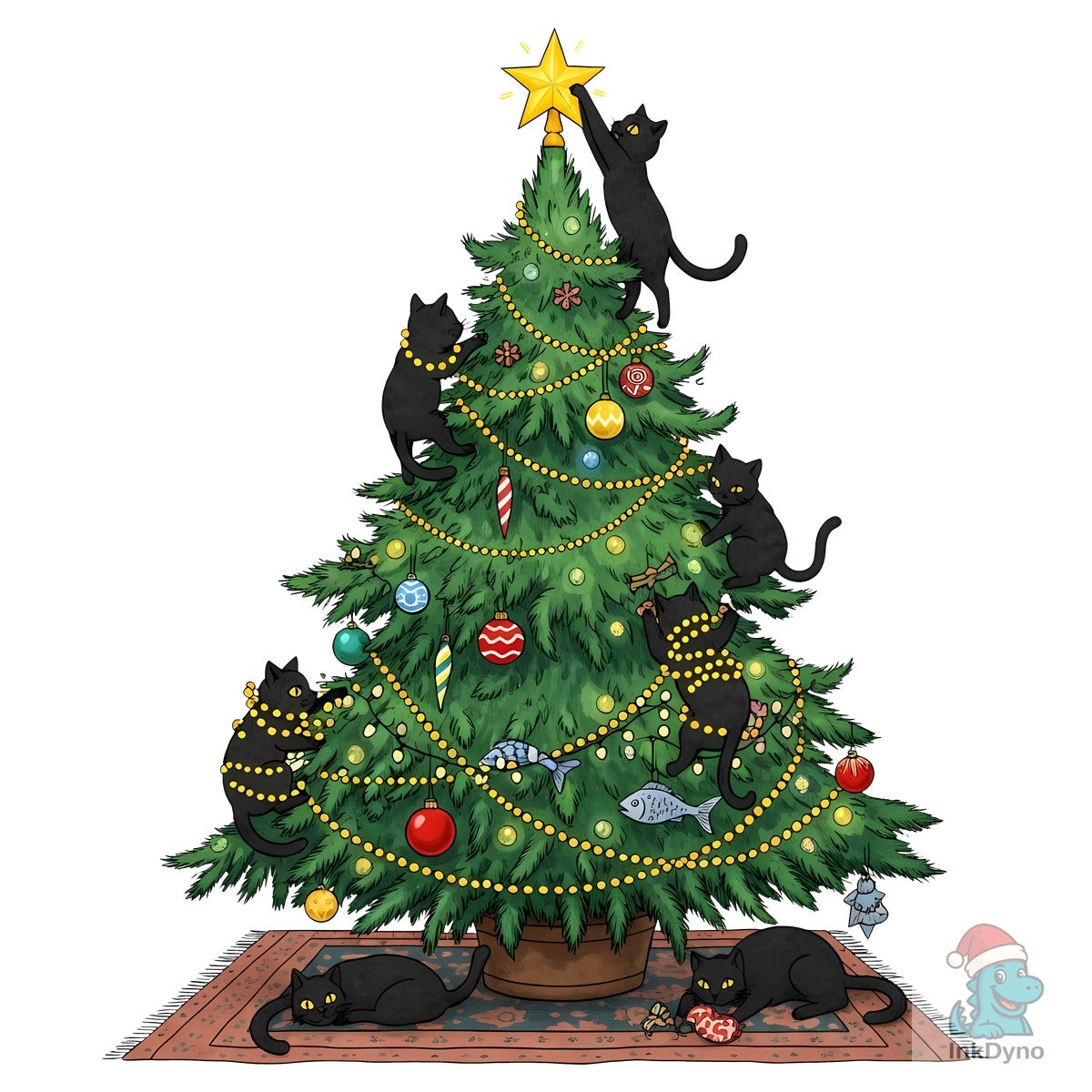 Black Cats Christmas Tree