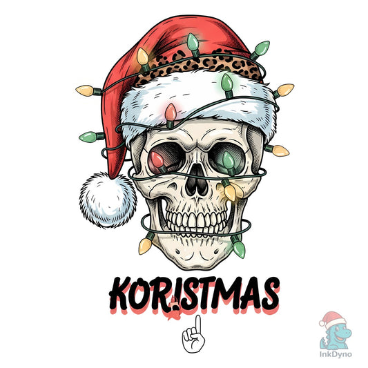 Santa Hat Skull with Lights - DTF Transfer