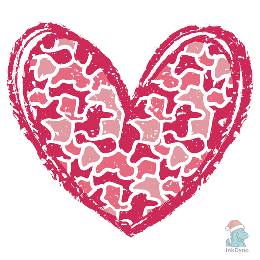 Camouflage Heart Valentines Day - DTF Transfer