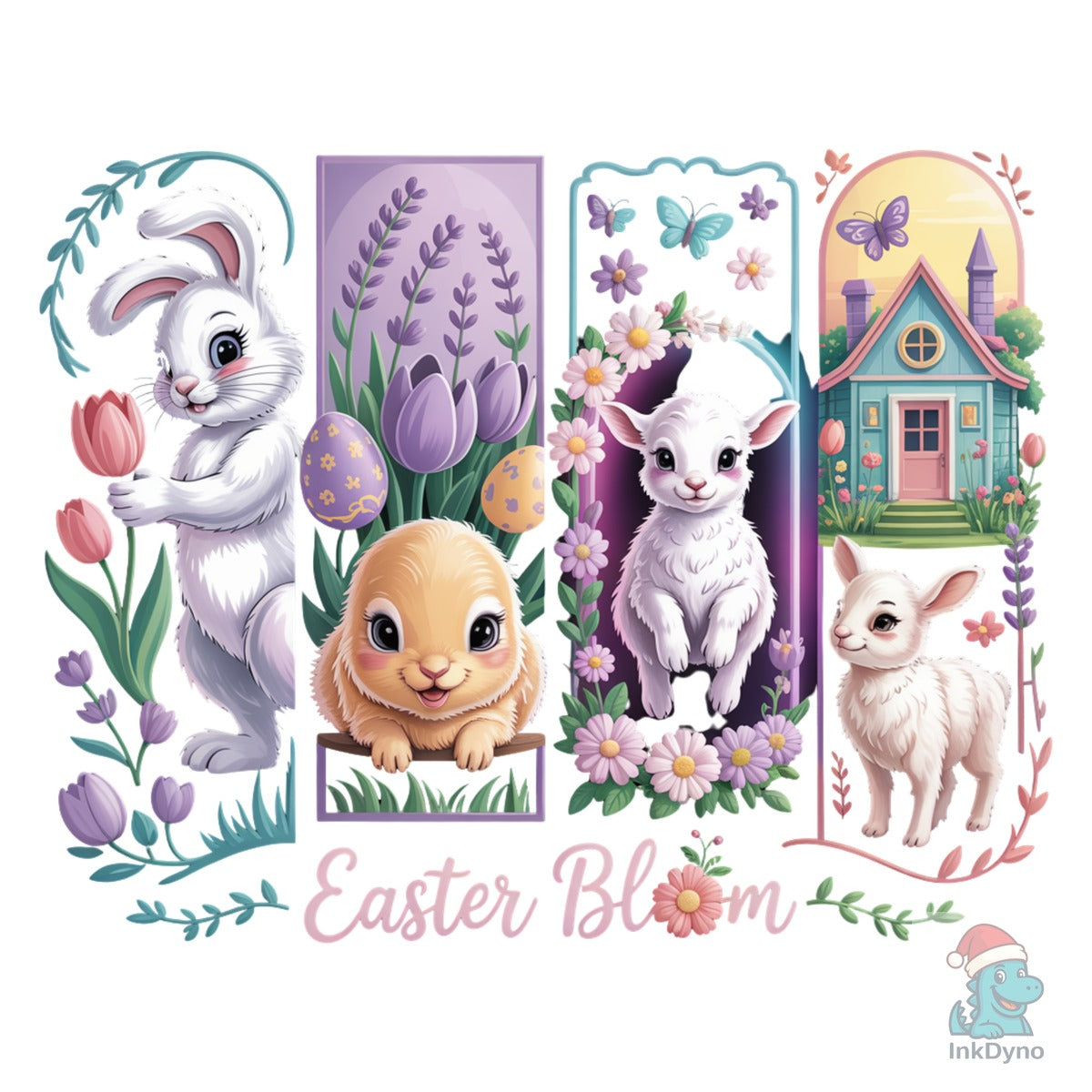 Easter Bloom Bunny Lamb Scene