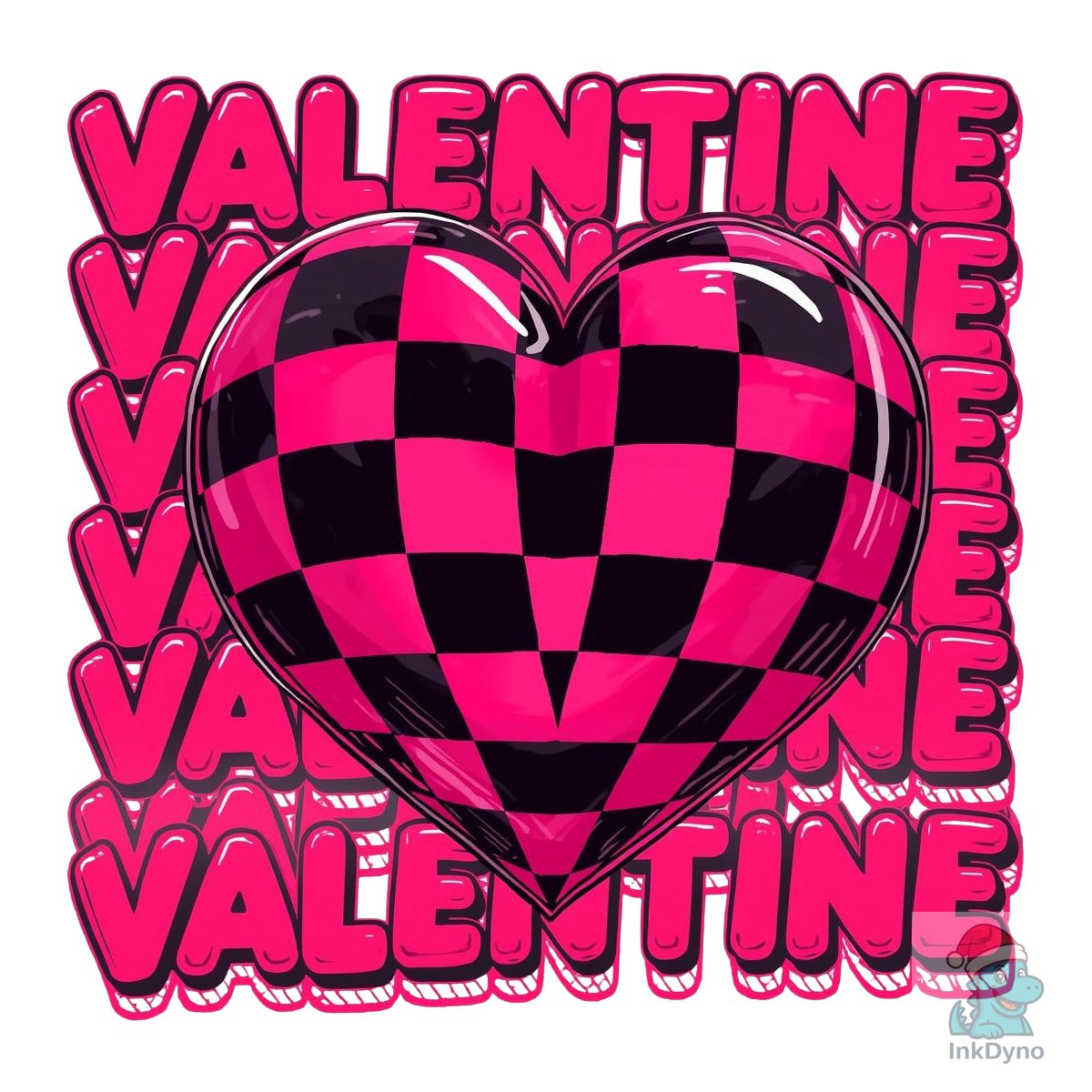 Retro Checker Heart Valentine Love