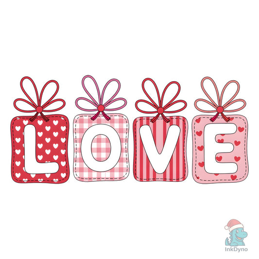 Valentine Bow Tag Love Sublimation - DTF Transfer