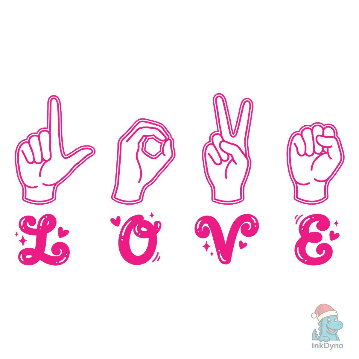 ASL Love Hand Sign Valentine Sublimation