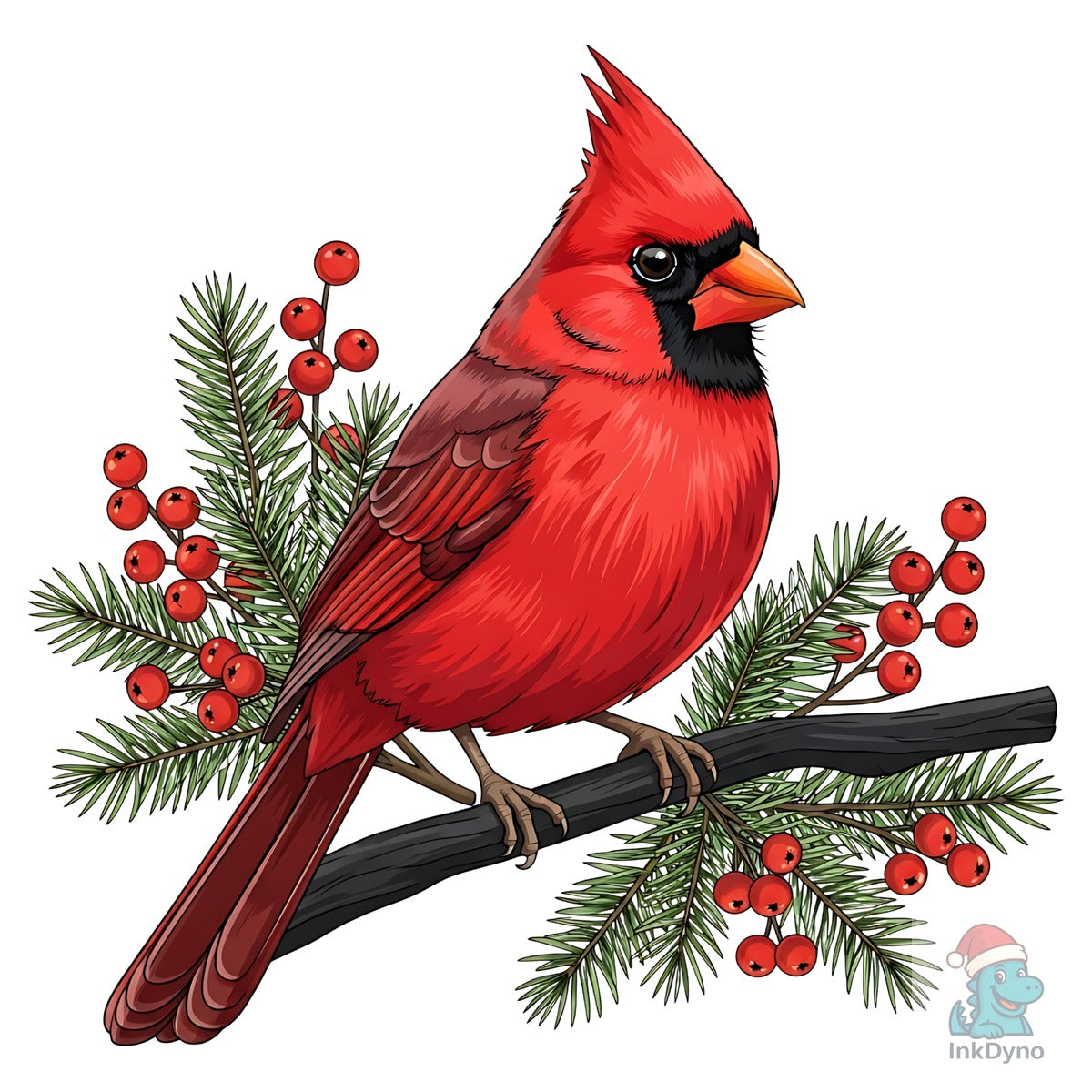Christmas Cardinal Bird Art