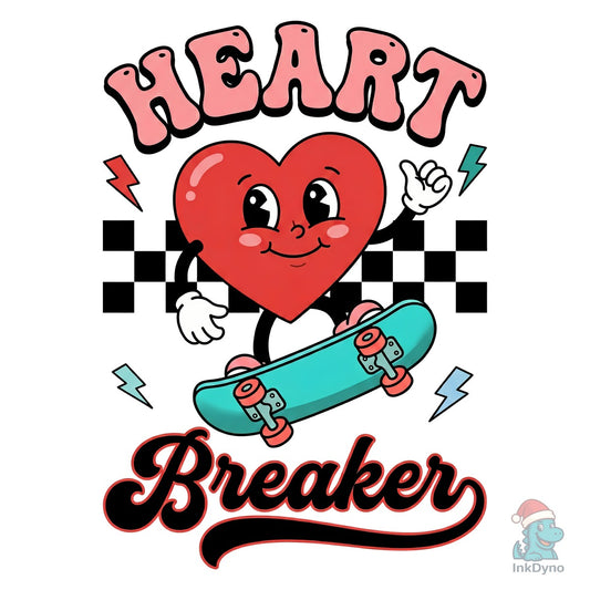 Heart Breaker Skateboard Valentine - DTF Transfer