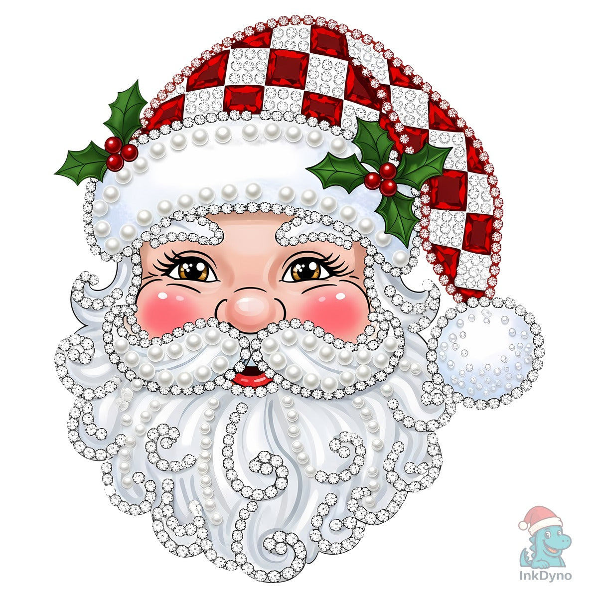 Rhinestone Santa Claus Face Sublimation