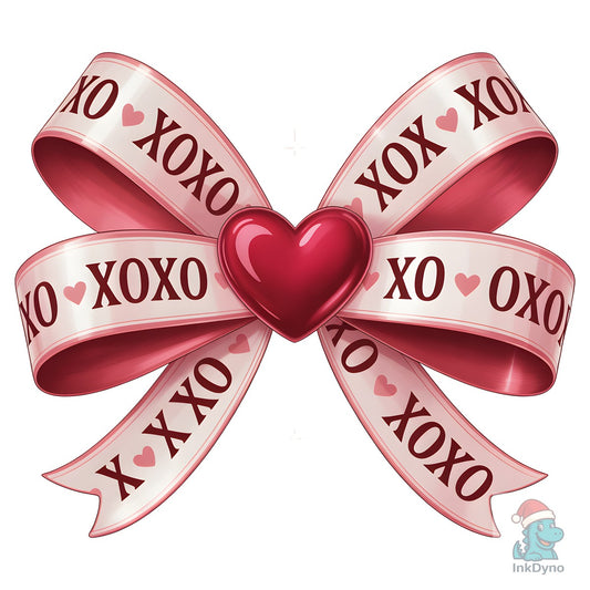 Valentine XOXO Heart Coquette Bow - DTF Transfer