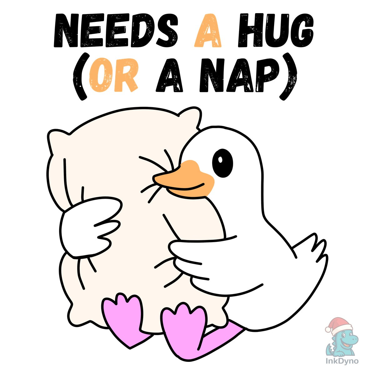 Cute Duck "Needs a Hug (or a Nap)"