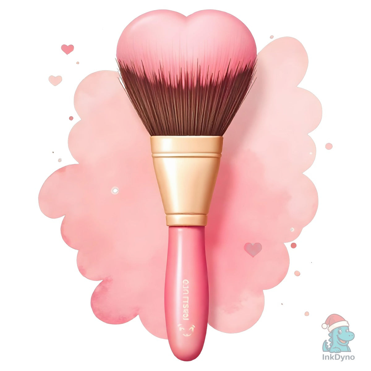 Cute Heart Makeup Brush T-Shirt Design