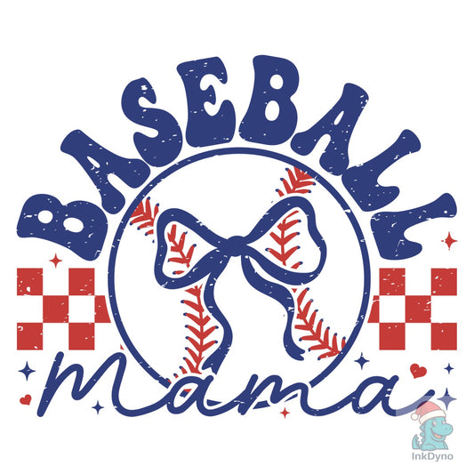Baseball Mama Bow - DTF Transfer