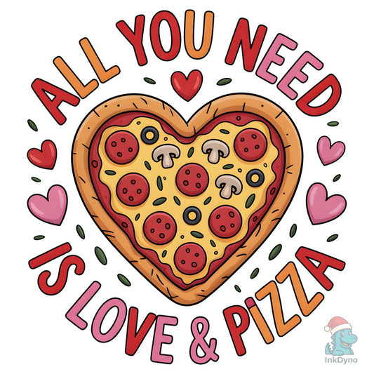 Love and Pizza Heart Art - DTF Transfer