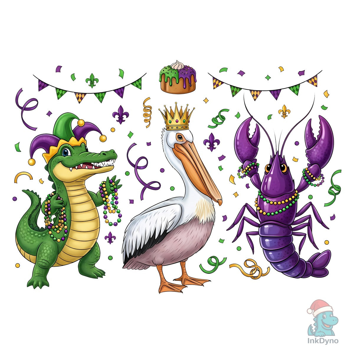Cute Mardi Gras Animal Sublimation