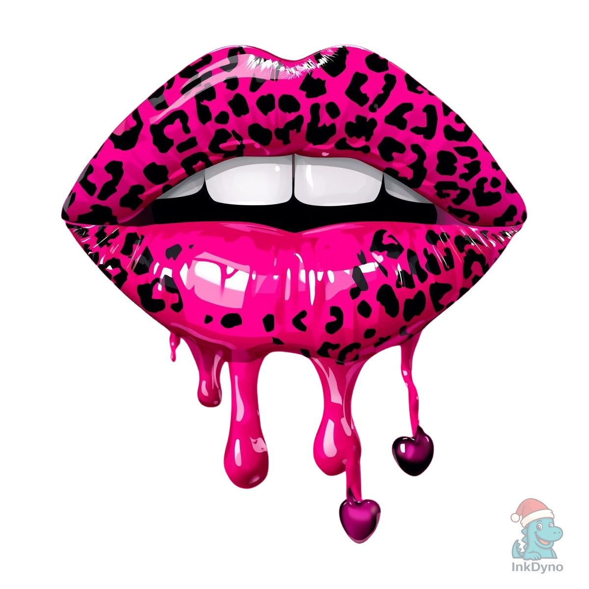 Pink Lips with a Leopard Print Valentine